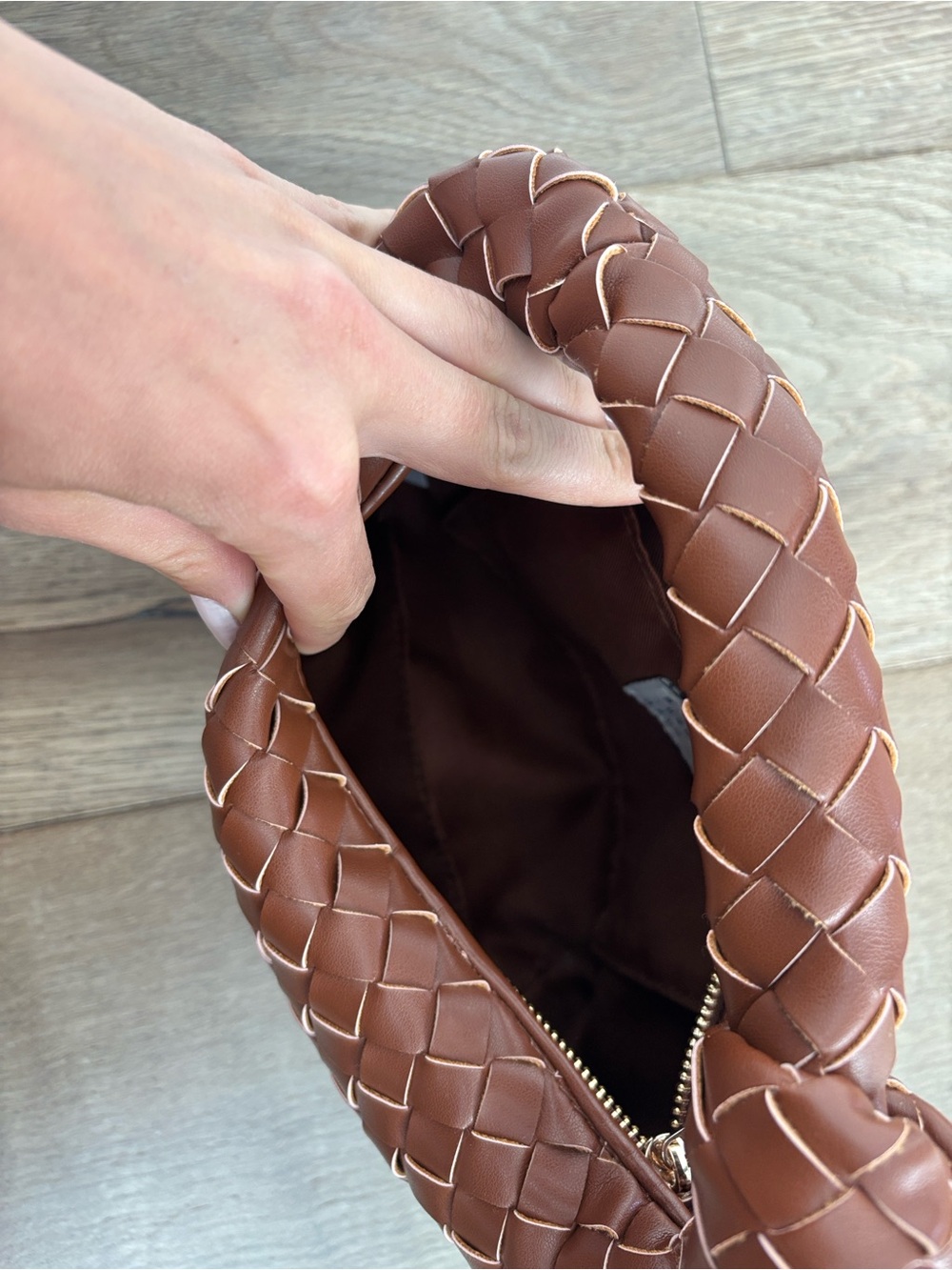 Target Braided Shoulder Hobo Bag in Chestnut Brown - Picture 3 of 4